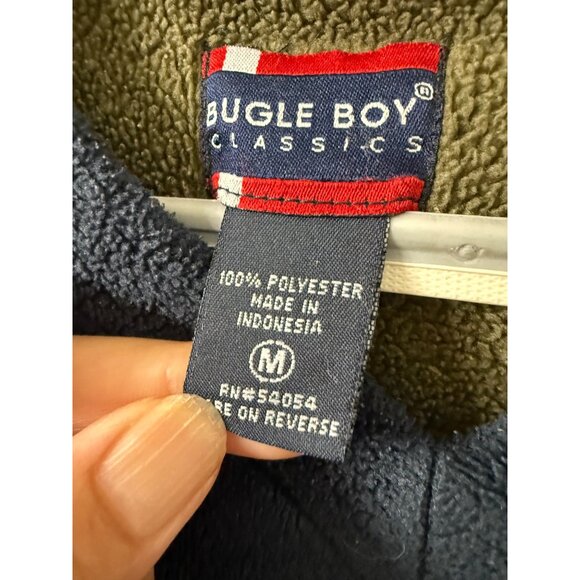 VTG Bugle Boy Classics Mens Aztec V-Neck Pullover fleece Sweater preppy 90s Warm - Picture 3 of 11